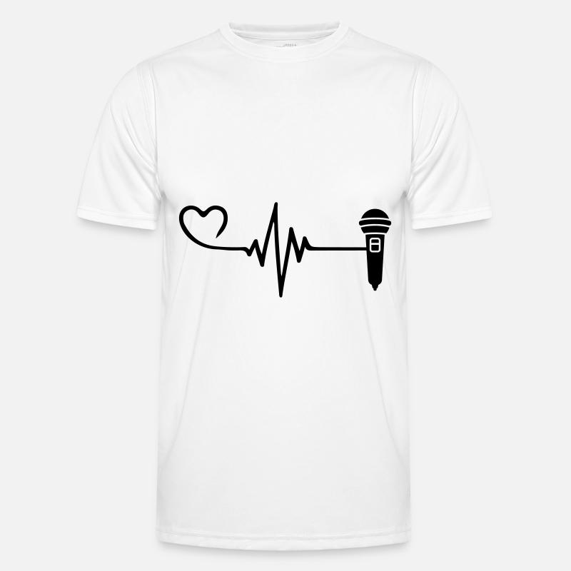 Microphone Pulse Heart Love - Men's Functional T-Shirt - white