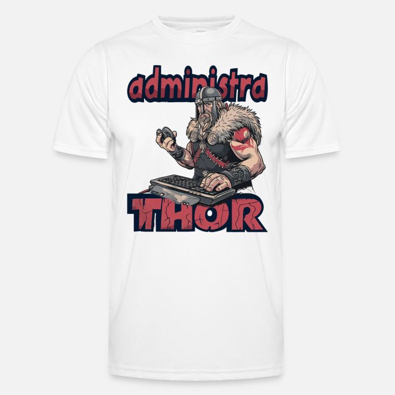 Viking Databaseadministra-thor Nerdy - Men's Functional T-Shirt - white