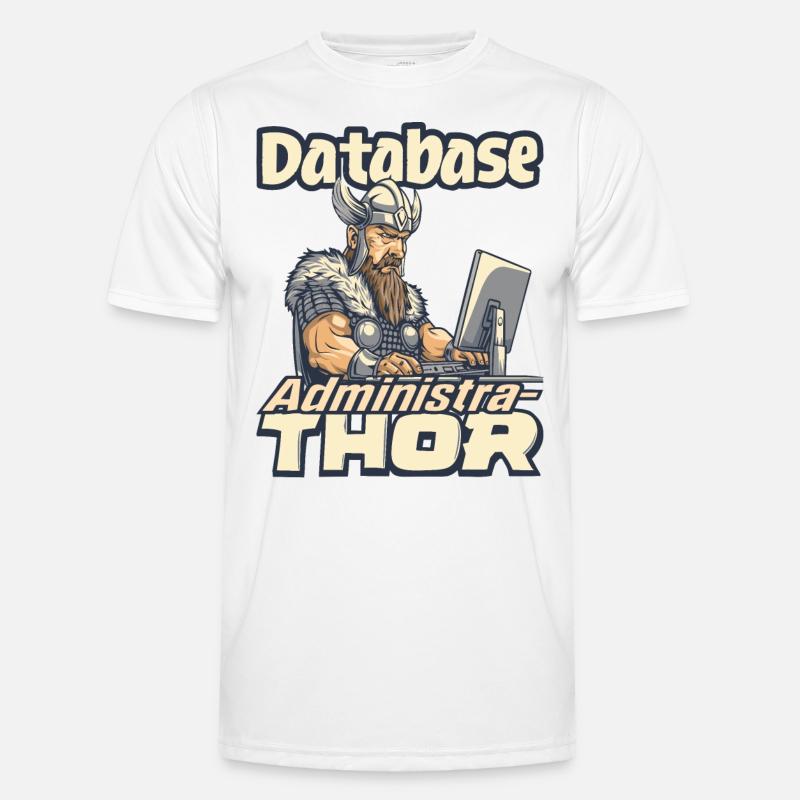 Viking Databaseadministra-thor Nerdy - Men's Functional T-Shirt - white