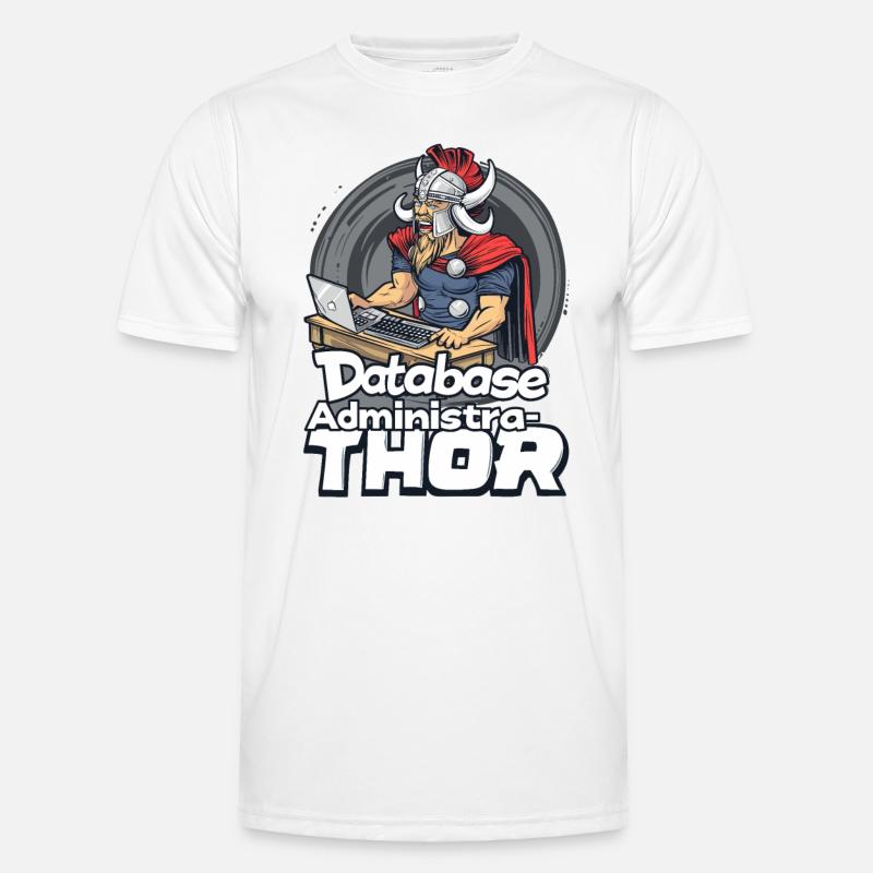 Viking Databaseadministra-thor Nerdy - Men's Functional T-Shirt - white