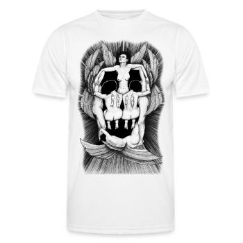 Fallen angels summoning the old samurai - Men's Functional T-Shirt - white - Front - AI Model Male 178 dark (178cm)