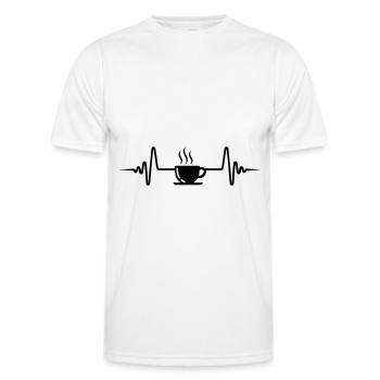 Kaffeetasse Puls - Männer Funktions-T-Shirt - Weiß - Vorne - AI Model Male 178 dark (178cm)