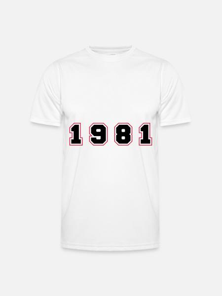 Numéro de l’année 1981 - T-shirt sport Homme - blanc