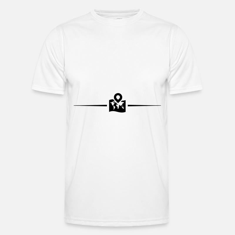 World Map Line symbol - Men's Functional T-Shirt - white