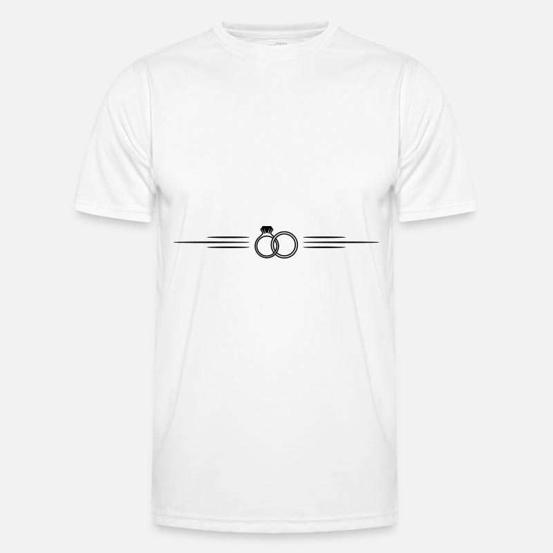 Wedding rings line rings - Men's Functional T-Shirt - white