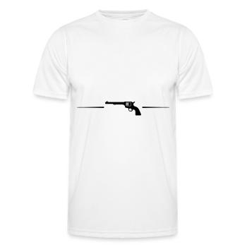 weapon pistol line - Men's Functional T-Shirt - white - Front - AI Model Male 178 dark (178cm)