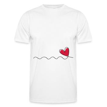 heart line - Men's Functional T-Shirt - white - Front - AI Model Male 178 dark (178cm)