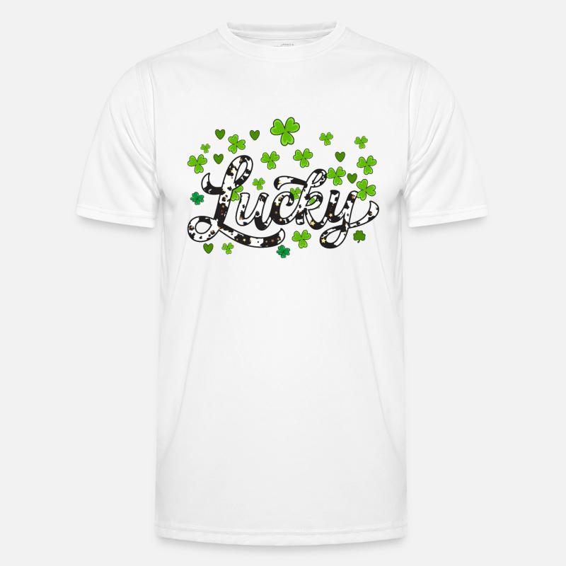 Lucky St Patricks Day, Leopard leaf clover Men's Functional T-Shirt