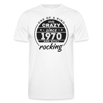Unique en son genre totalement fou depuis 1970 Rocking - T-shirt sport Homme - blanc - Devant - AI Model Male 178 dark (178cm)