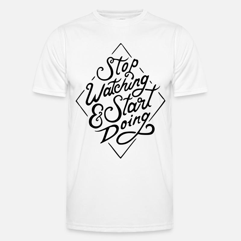 Stop watching - Men's Functional T-Shirt - white