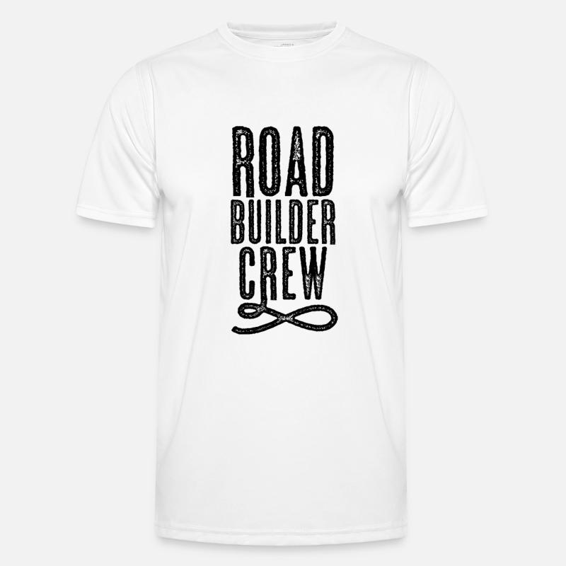 Constructeurs de routes asphaltées Ouvriers du bâtiment Équipe de construction routière T-shirt sport Homme