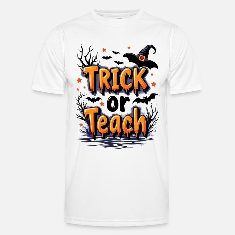 Trick or Teach Schule Halloween Lehrer Männer Funktions-T-Shirt