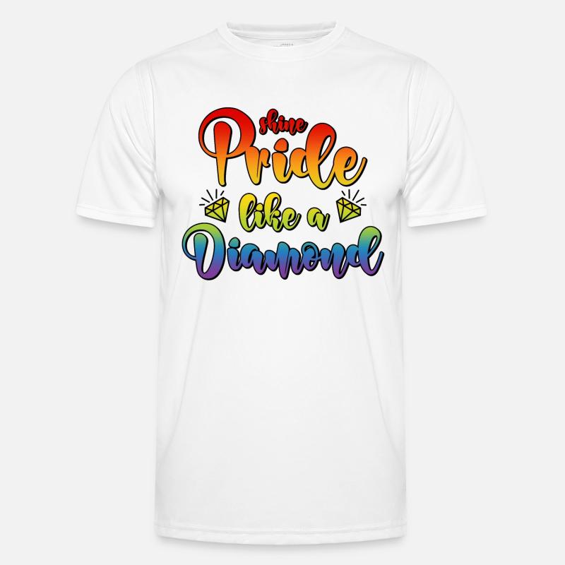 LGBT CSD Spruch Diamant Shine Pride Like A Diamond - Männer Funktions-T-Shirt - Weiß