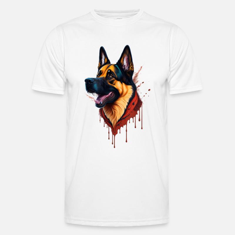 German Shepherd German Shepherd SplashArt - Men's Functional T-Shirt - white