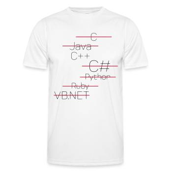 C++ - SIMPLE - Männer Funktions-T-Shirt - Weiß - Vorne - AI Model Male 178 dark (178cm)