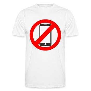 Mobile phone ban - Men's Functional T-Shirt - white - Front - AI Model Male 178 dark (178cm)