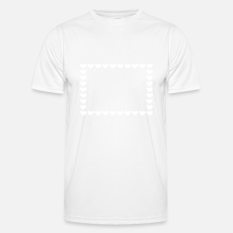 Rectangle frame heart customizable white - Men's Functional T-Shirt - white