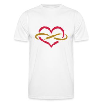 Herz Unendlich Endlos - Männer Funktions-T-Shirt - Weiß - Vorne - AI Model Male 178 dark (178cm)