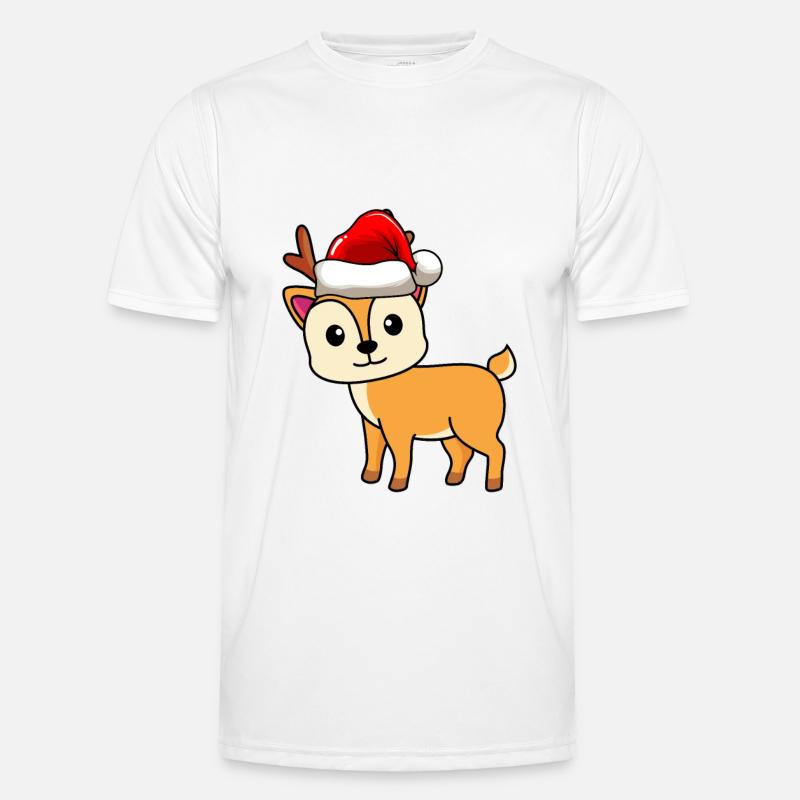 Hirsch Comic Christmas - Men's Functional T-Shirt - white