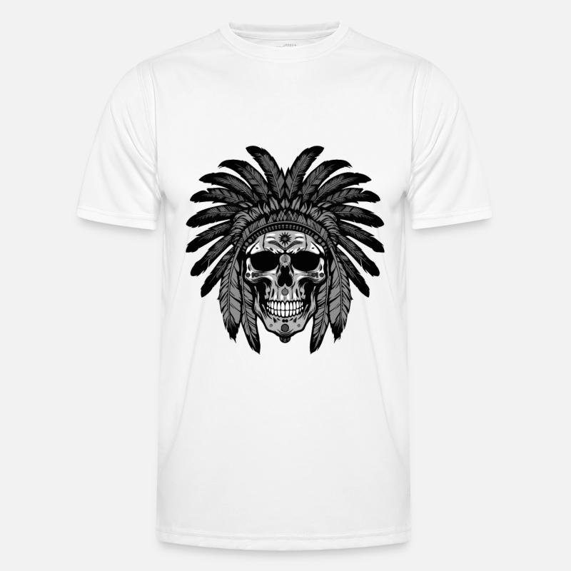 Chef indien Apache Skull T-shirt sport Homme