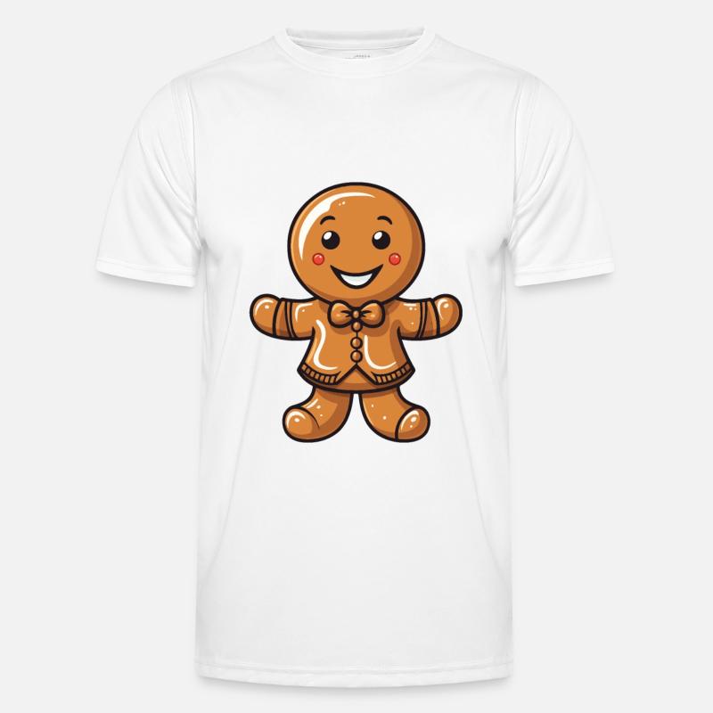Gingerbread Christmas Biscuit Baking - Men's Functional T-Shirt - white