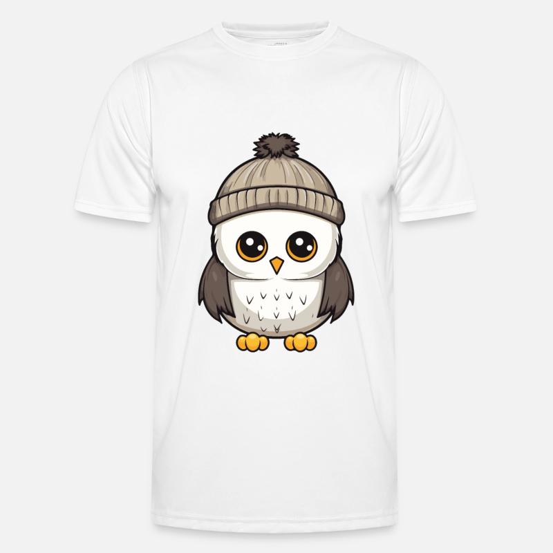 Eule Winter Comic Illustration Männer Funktions-T-Shirt