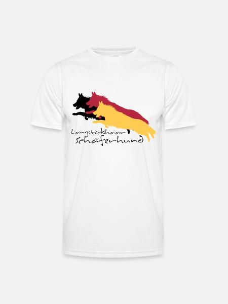 langstockhaar schäferhund - Männer Funktions-T-Shirt - Weiß