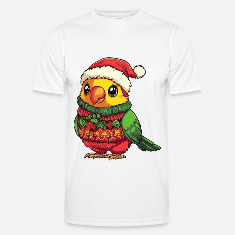 Parrot Christmas Comic - Men's Functional T-Shirt - white