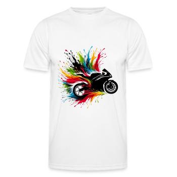 Motorrad Biker Passion - Männer Funktions-T-Shirt - Weiß - Vorne - AI Model Male 178 dark (178cm)