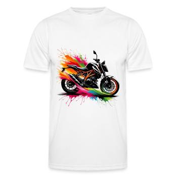 Motorrad Biker Passion Roadster - Männer Funktions-T-Shirt - Weiß - Vorne - AI Model Male 178 dark (178cm)