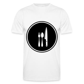 Fork Cutlery - Men's Functional T-Shirt - white - Front - AI Model Male 178 dark (178cm)