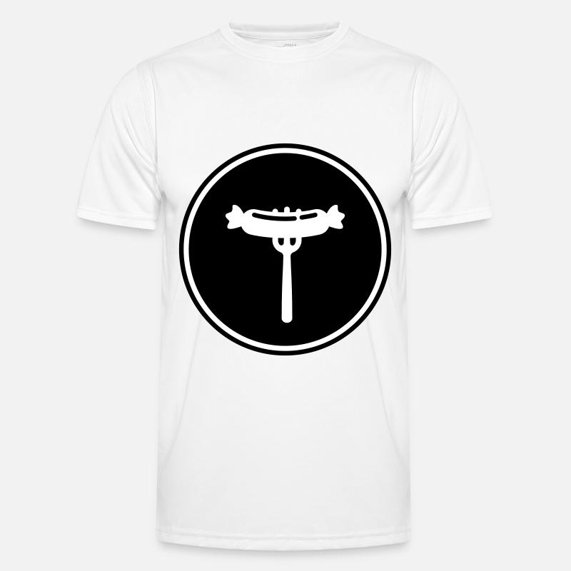Bratwurst Fleisch icon - Männer Funktions-T-Shirt - Weiß