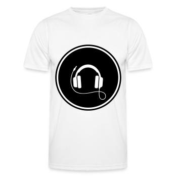 Symbole de musique casque - T-shirt sport Homme - blanc - Devant - AI Model Male 178 dark (178cm)