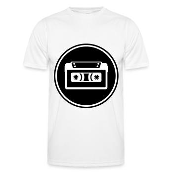 Cassette Tape Symbol - Men's Functional T-Shirt - white - Front - AI Model Male 178 dark (178cm)