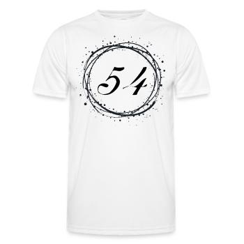 54 - Men's Functional T-Shirt - white - Front - AI Model Male 178 dark (178cm)