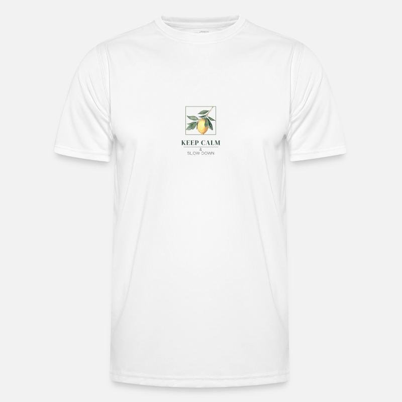 Keep Calm & Slow Down - Männer Funktions-T-Shirt - Weiß