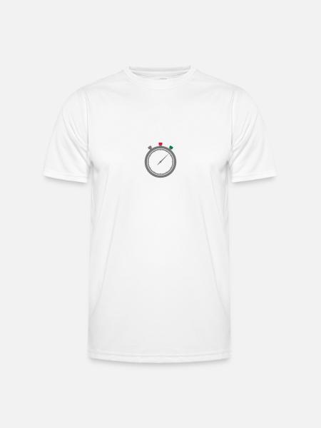 Stoppuhr - Männer Funktions-T-Shirt - Weiß