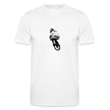 bmx race racing vtt motocross mtb bike rad - T-shirt sport Homme - blanc - Devant - AI Model Male 178 dark (178cm)