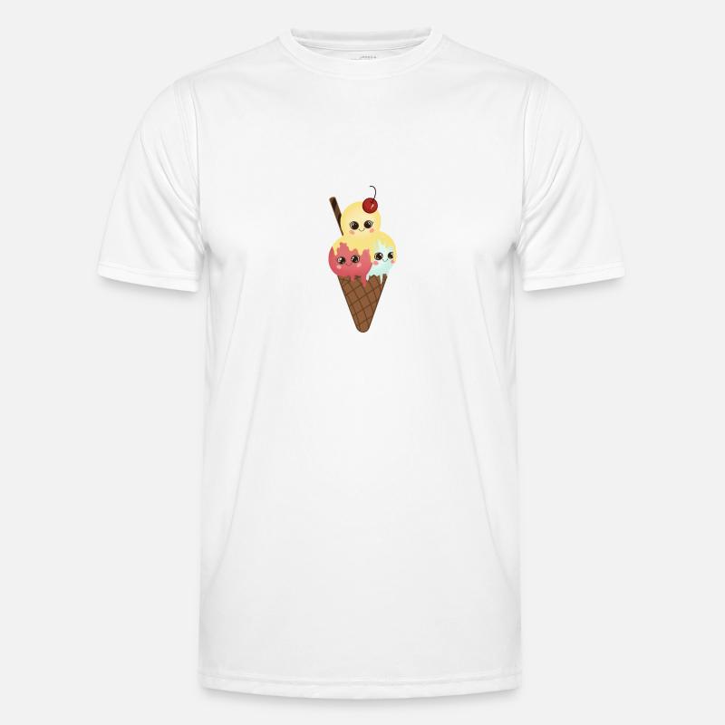 Witzige Eiskugeln in der Waffel Men's Functional T-Shirt