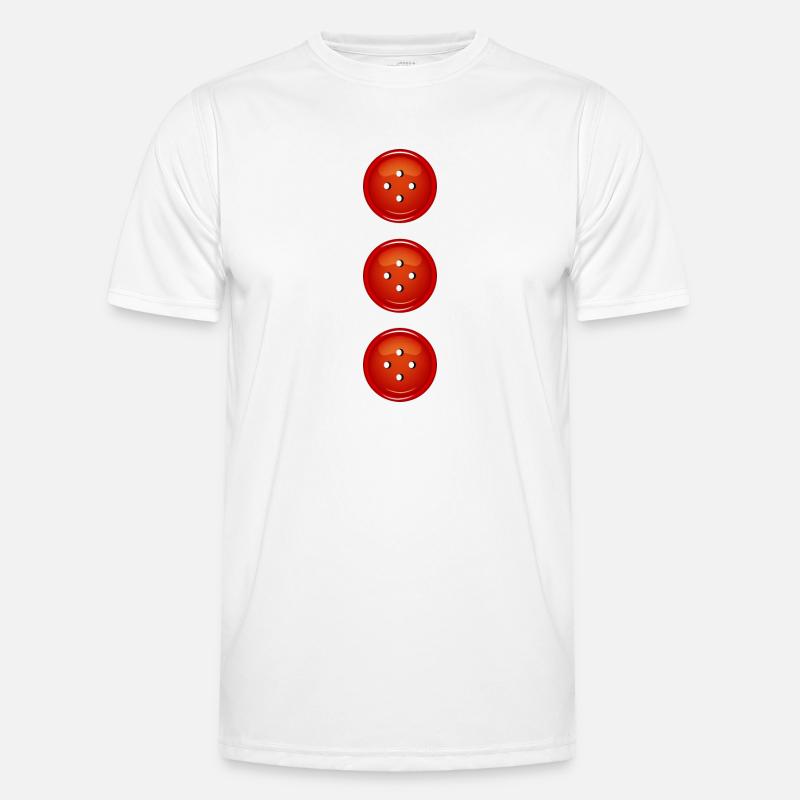 farbige Knöpfe rot Knopf Button extravagante Mode Männer Funktions-T-Shirt