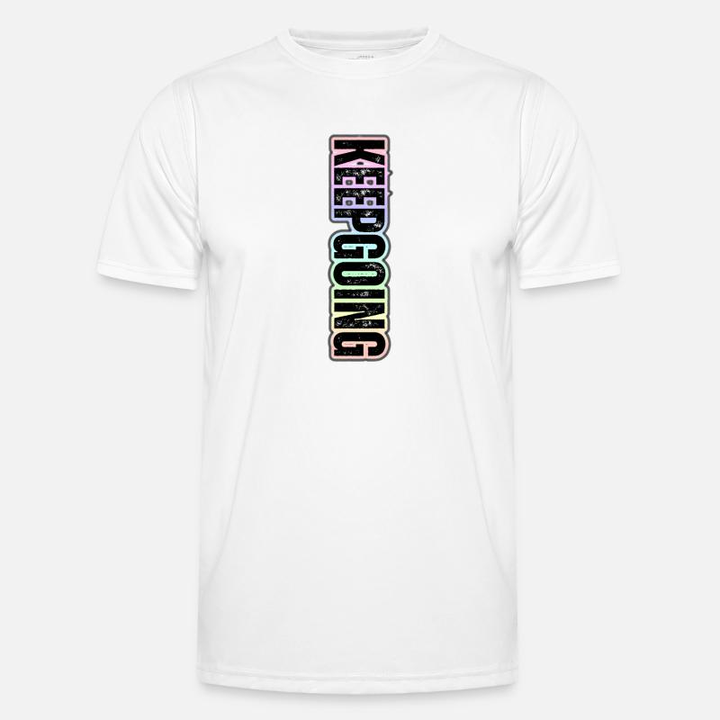 KEEP GOING – Pastel Vertical Theme - Men's Functional T-Shirt - white
