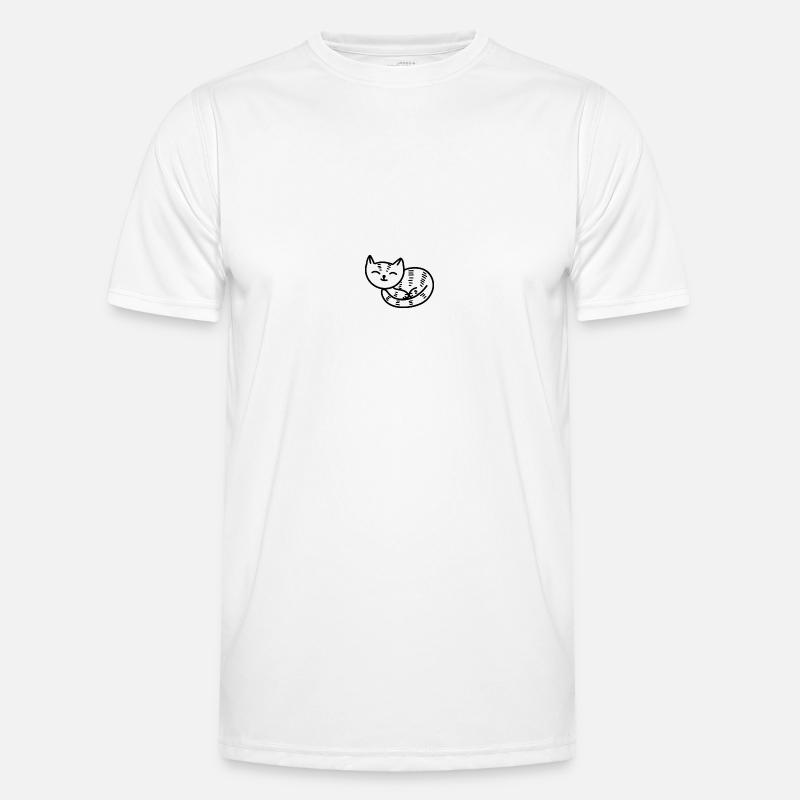 Snoozing Kitty (Tiger) - Männer Funktions-T-Shirt - Weiß