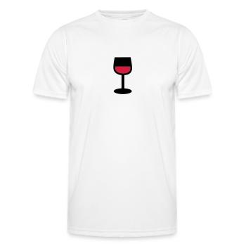 Glass wine - Men's Functional T-Shirt - white - Front - AI Model Male 178 dark (178cm)