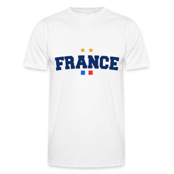 FRANCE Sport Foot Supporter - T-shirt sport Homme - blanc - Devant - AI Model Male 178 dark (178cm)