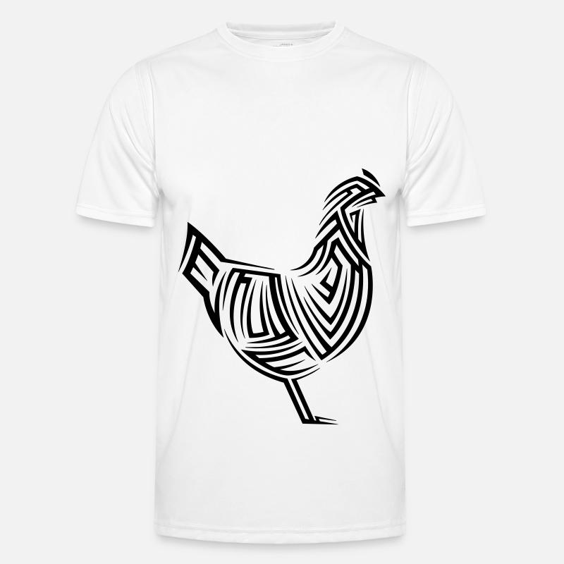 Tatouage tribal de poulet - T-shirt sport Homme - blanc