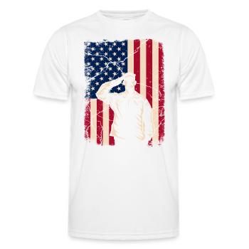 Veteran - Men's Functional T-Shirt - white - Front - AI Model Male 178 dark (178cm)