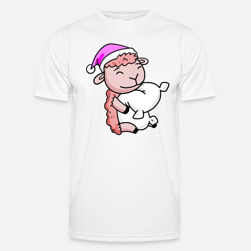 Sheep with pillow and sleeping cap Men's Functional T-Shirt