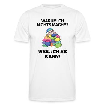 Lustiger Spruch - Nichts machen - Männer Funktions-T-Shirt - Weiß - Vorne - AI Model Male 178 dark (178cm)