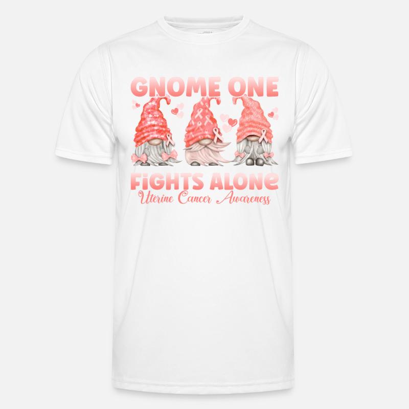 Gnome One Bekämpft Gebärmutterkrebs - Männer Funktions-T-Shirt - Weiß