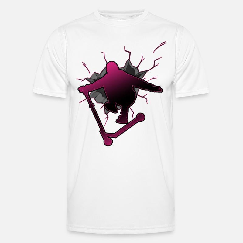 scooter roller stuntscooter e-scooter - Men's Functional T-Shirt - white